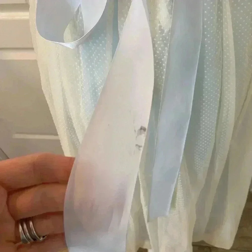 Vintage Handmade Girls Size L/XL Cottagecore White Dress